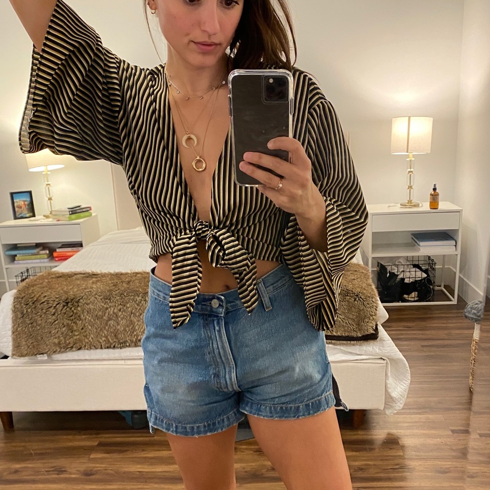 Striped Front Toe Top